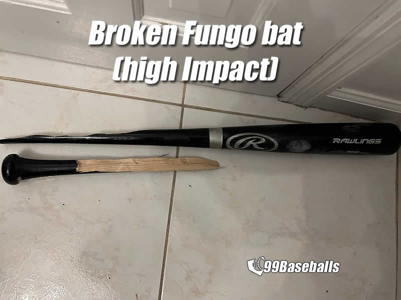 fungo hitting - broken fungo bat